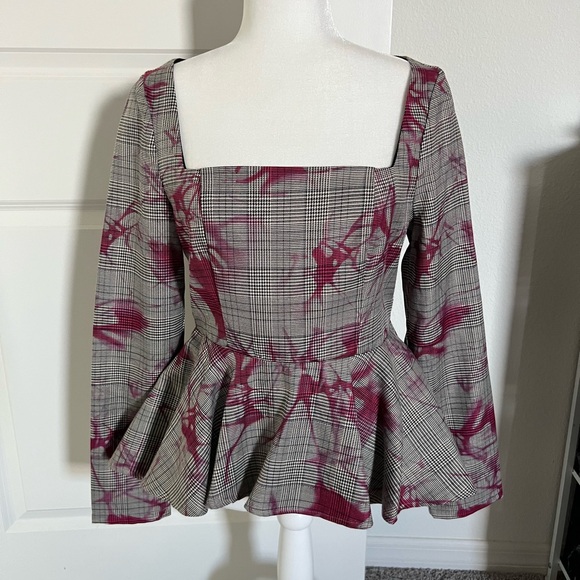 SHEIN Tops - NWOT SHEIN Plaid Peplum Top Size 4 / 6